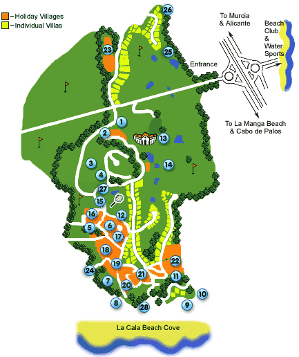 La Manga Accommodation Map